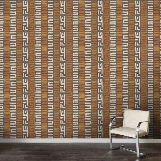 St. Frank Kuba cloth wallpaper in amber
