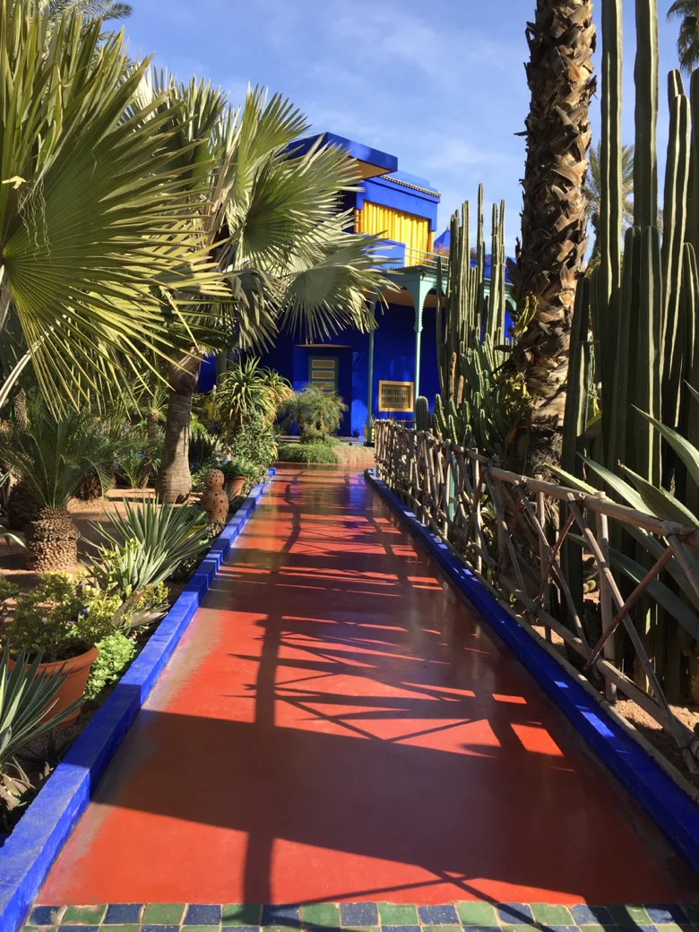 My visit Majorelle Gardens-Jardin Majorelle -pathway to villa