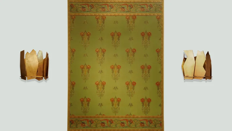 Historic Wallpaper and Sconces by Mattia Bonetti