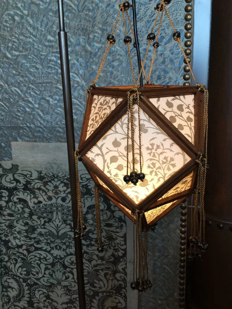 Fortuny lighting and fabrics from the Fortuny showroom in Venice