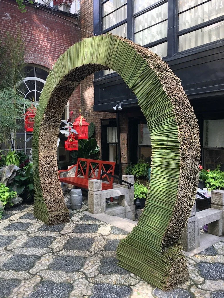 Moongate in the landscape design by Janice Parker for the 45th Kips Bay Show House