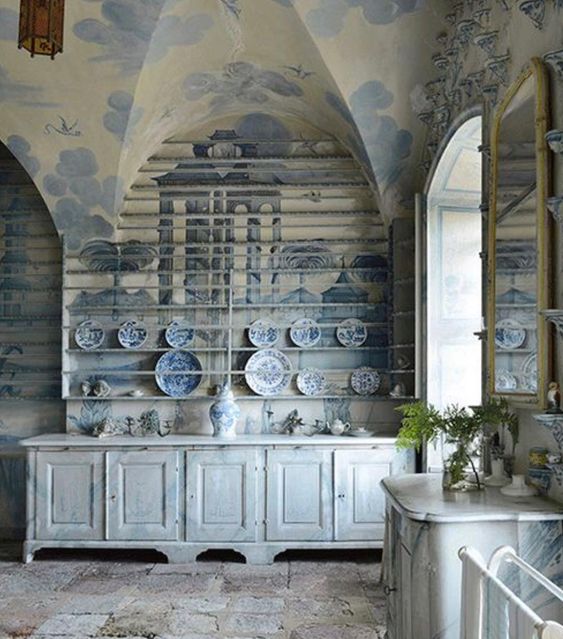 Design Dictionary: The porcelain room at Tureholm Castle in Sweden is example of chinoiserie and Gustavian style