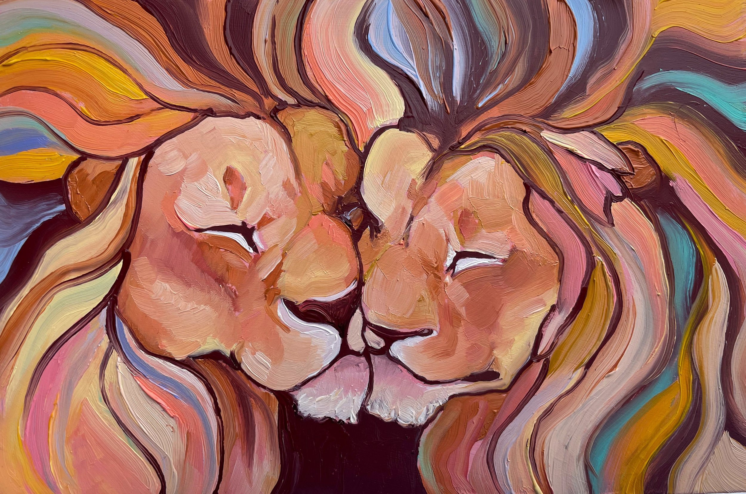 Tiny Lions in Love ⭐ 4x6