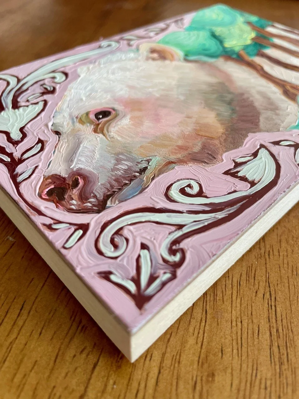 a low side angle on the kermode bear painting