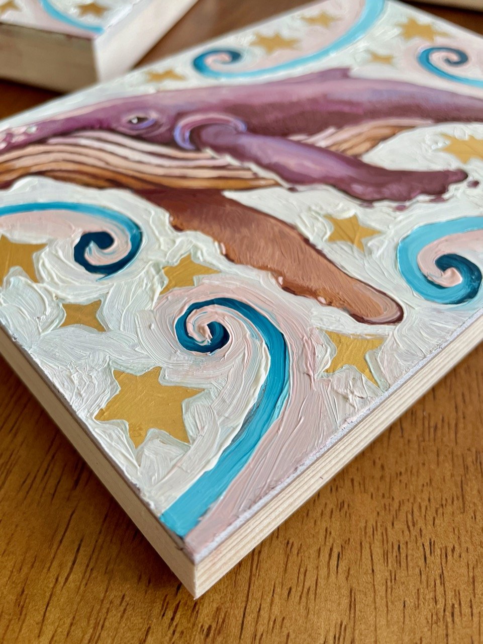 a low side angle on the whale painting