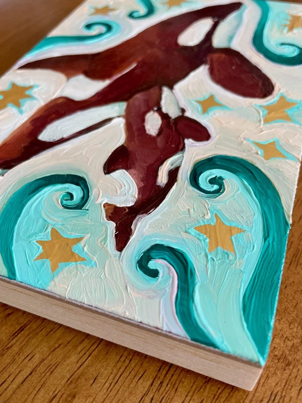 low side angle on the orca painting