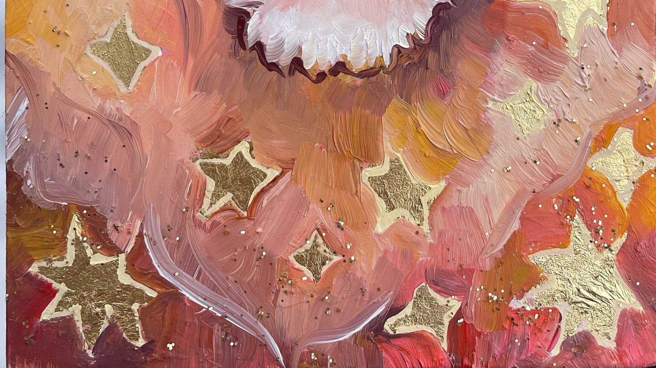 a magical painting of a lion with stars in its mane