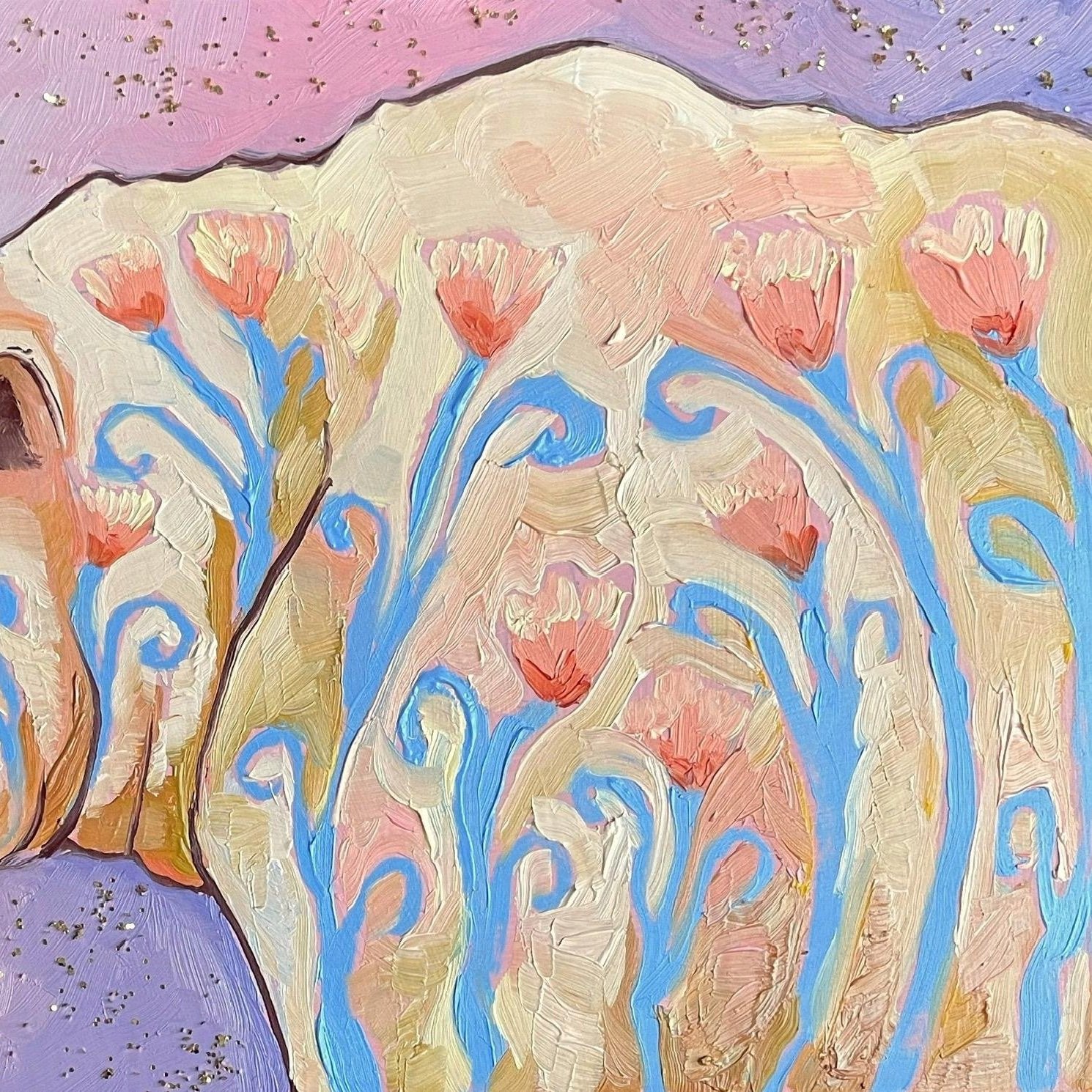 a peaceful painting of a kermode bear