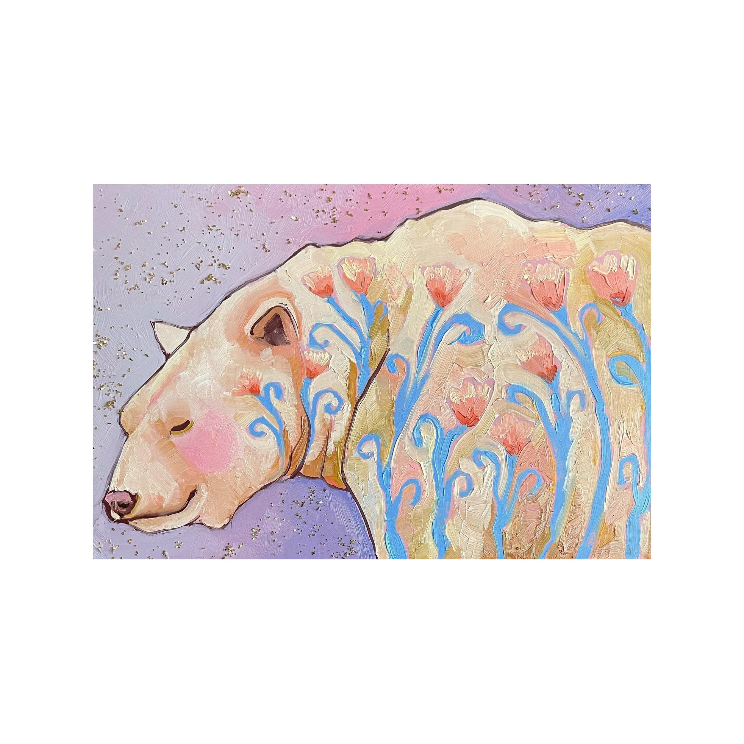 a peaceful painting of a kermode bear