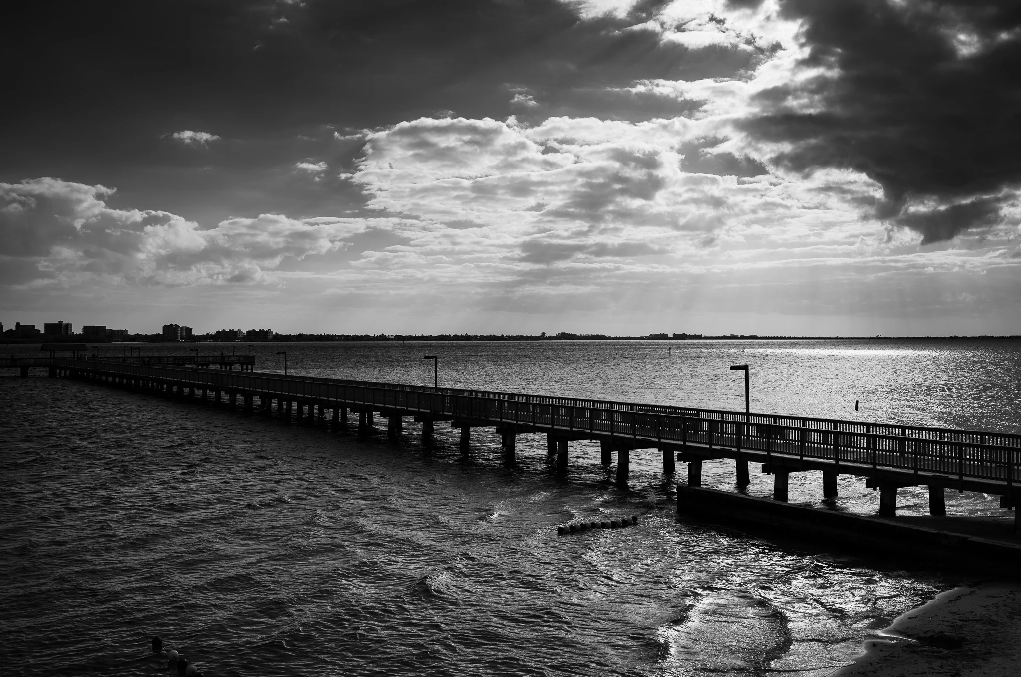 Shooting into the sun, B&W conversion done in LR