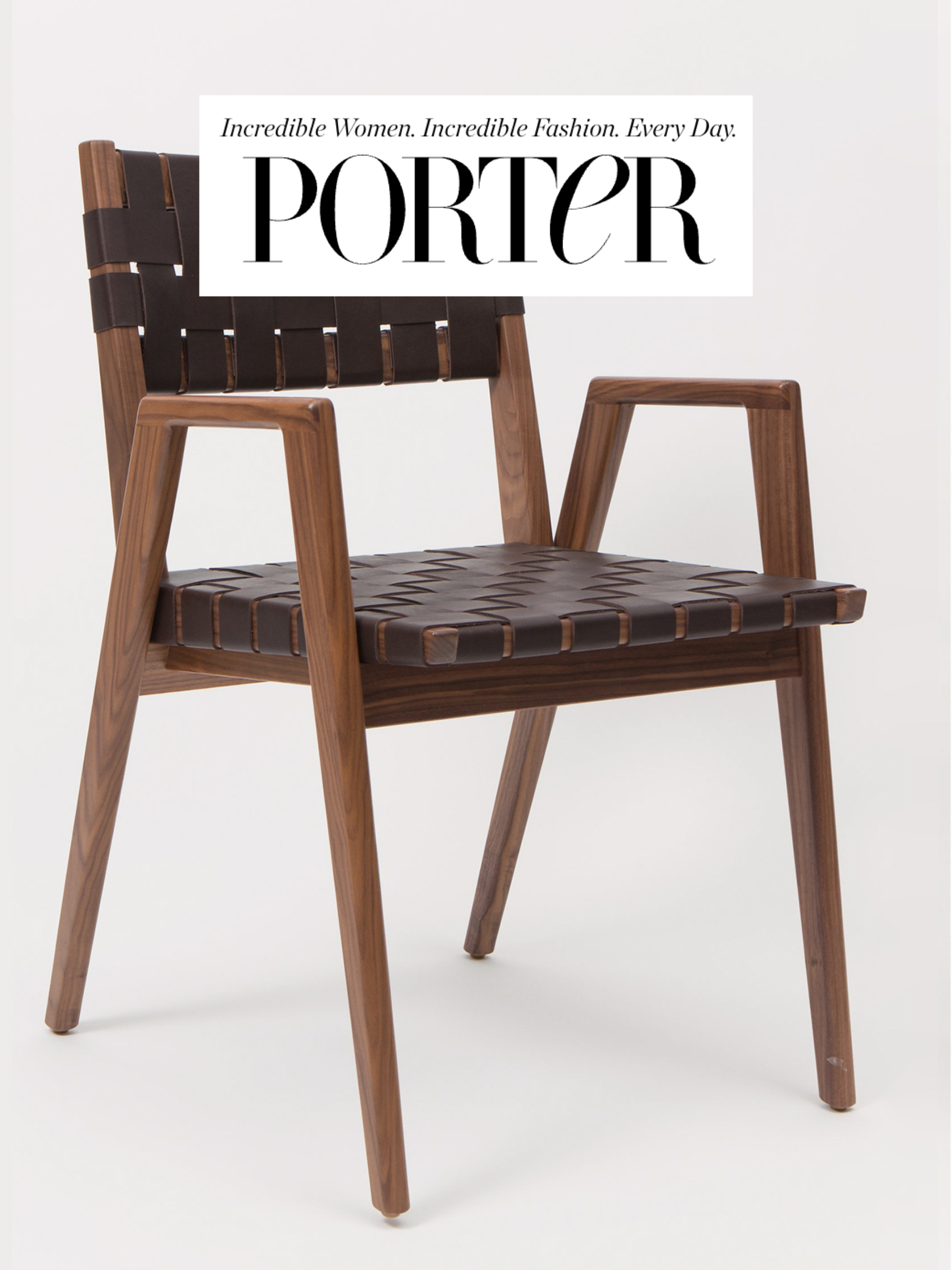 Woven Leather Dining Chairs featured in Porter