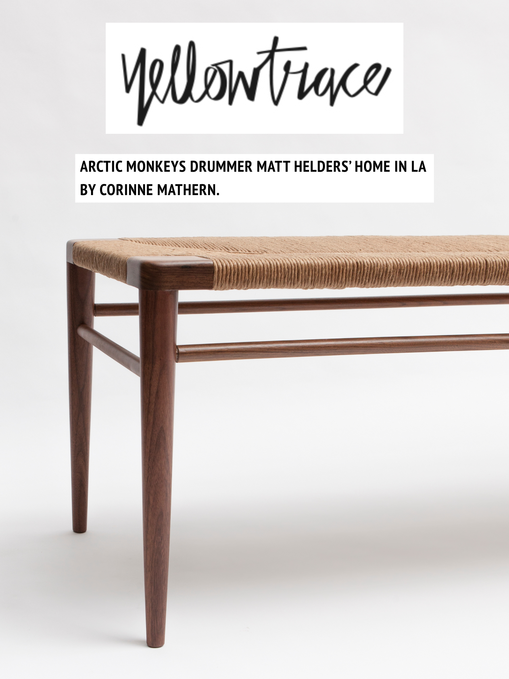 Woven Rush Bench featured in Yellowtrace