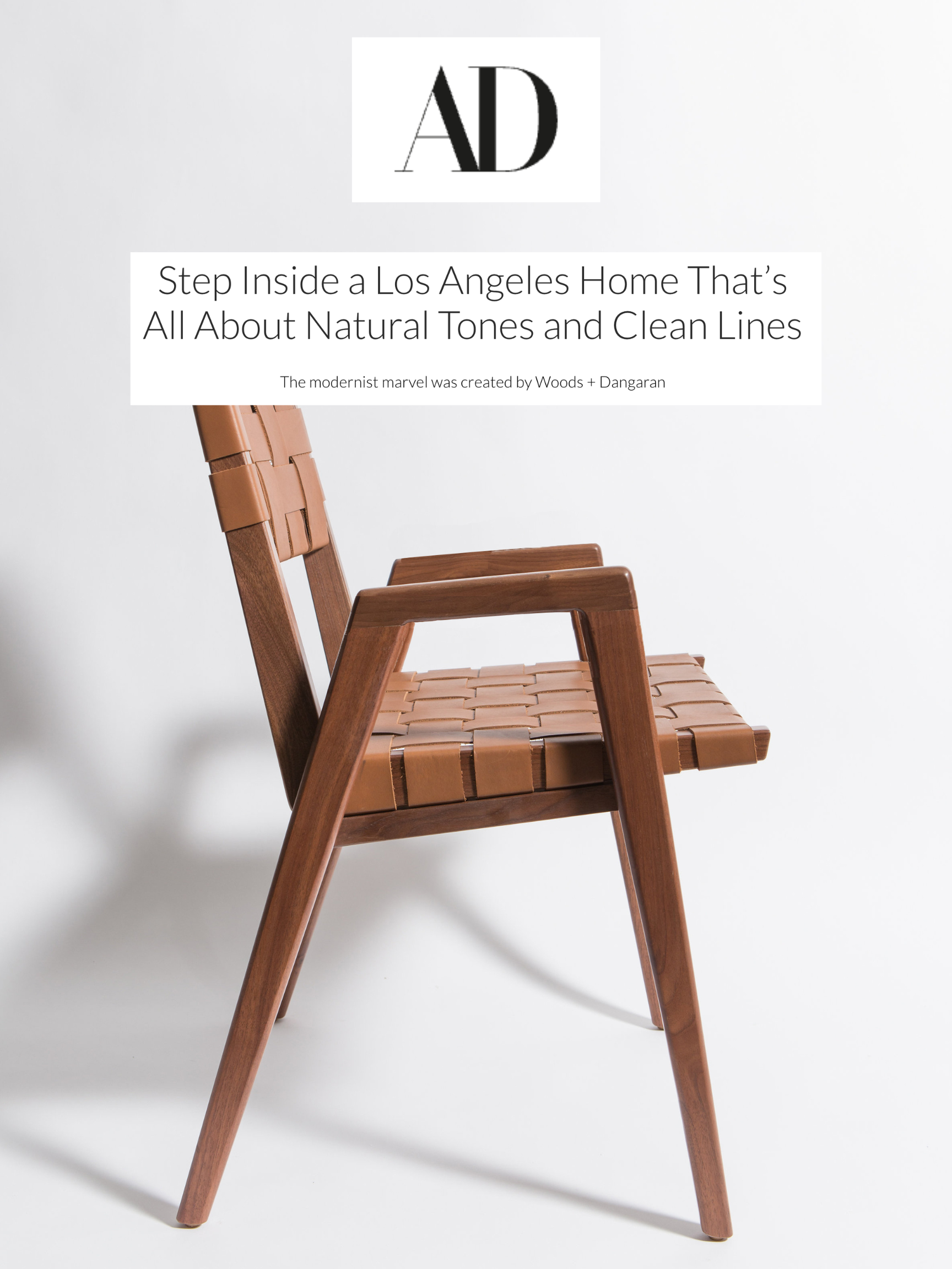 Woven Leather Dining Chairs featured in Woods Dangaran project in Architectural Digest