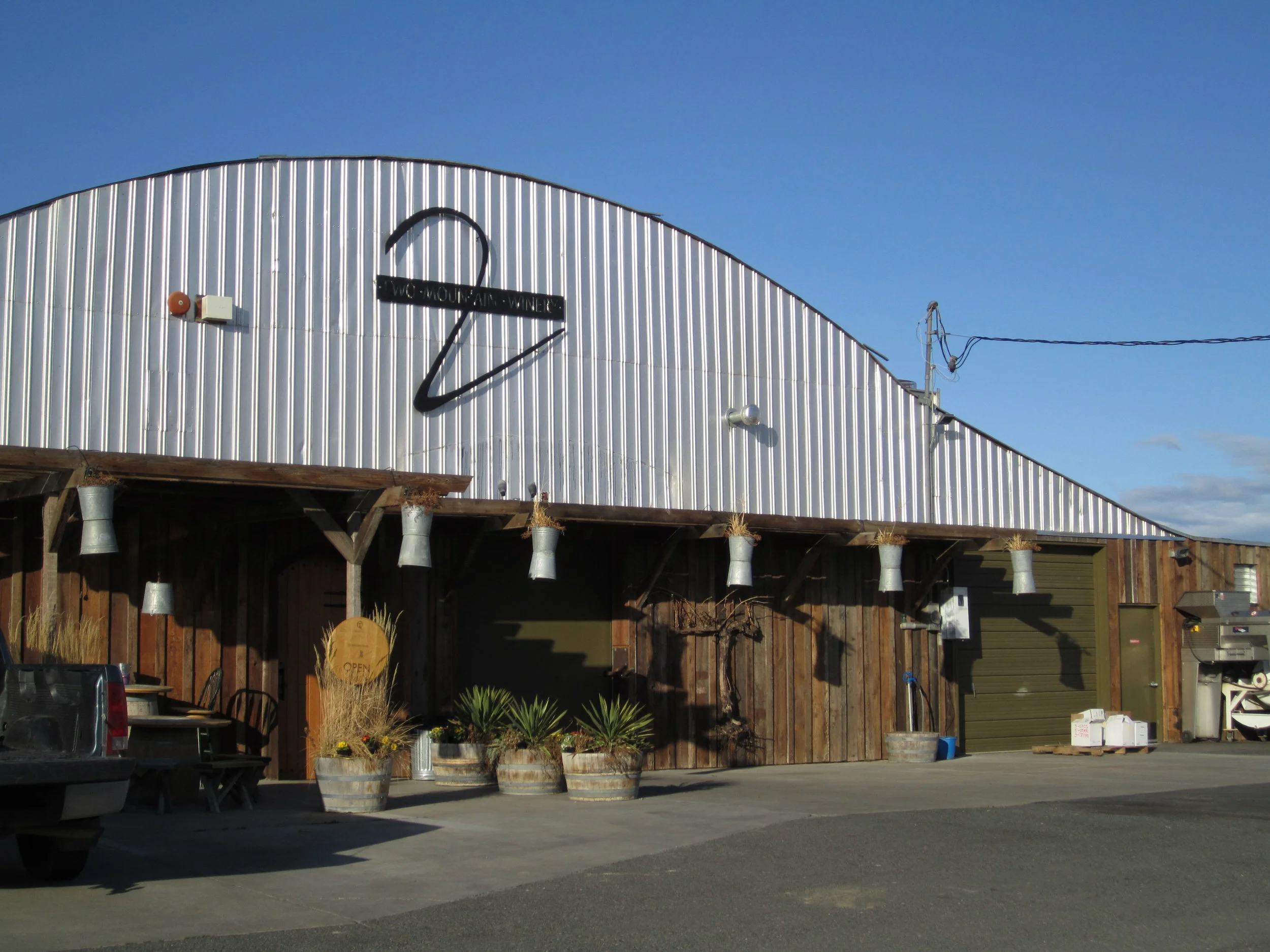 Outside Two Mountain Winery Tasting Room