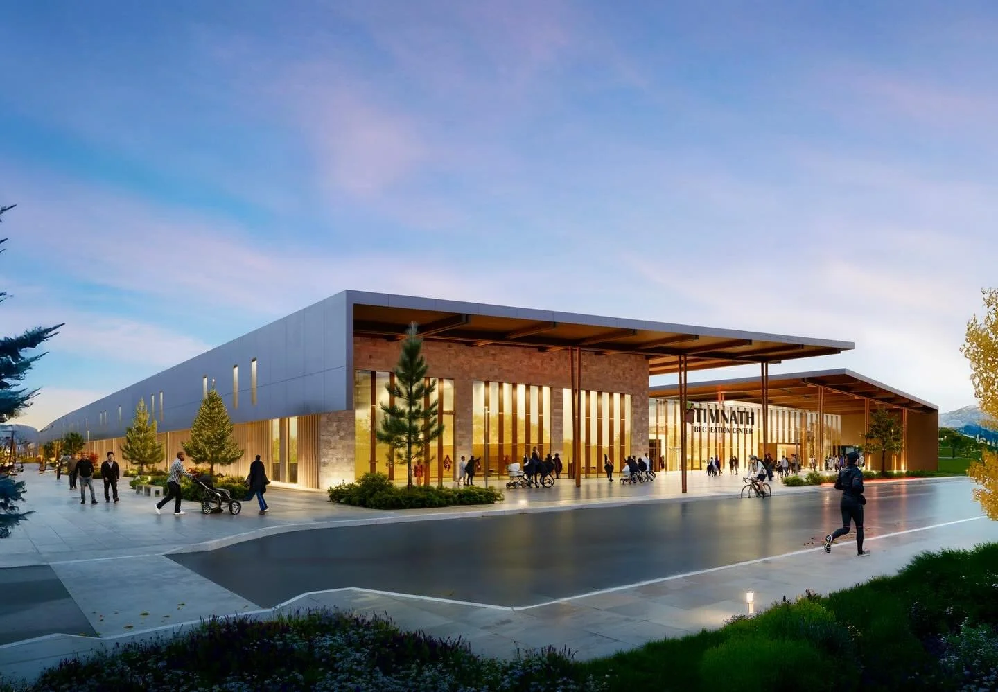 What do you think? We&rsquo;ve just finished this concept for a new mass timber Sportsplex in a small but growing western community. Plans call for 100,00 sf of aquatics, gym, community, and athletics plus outdoor trails and fitness.