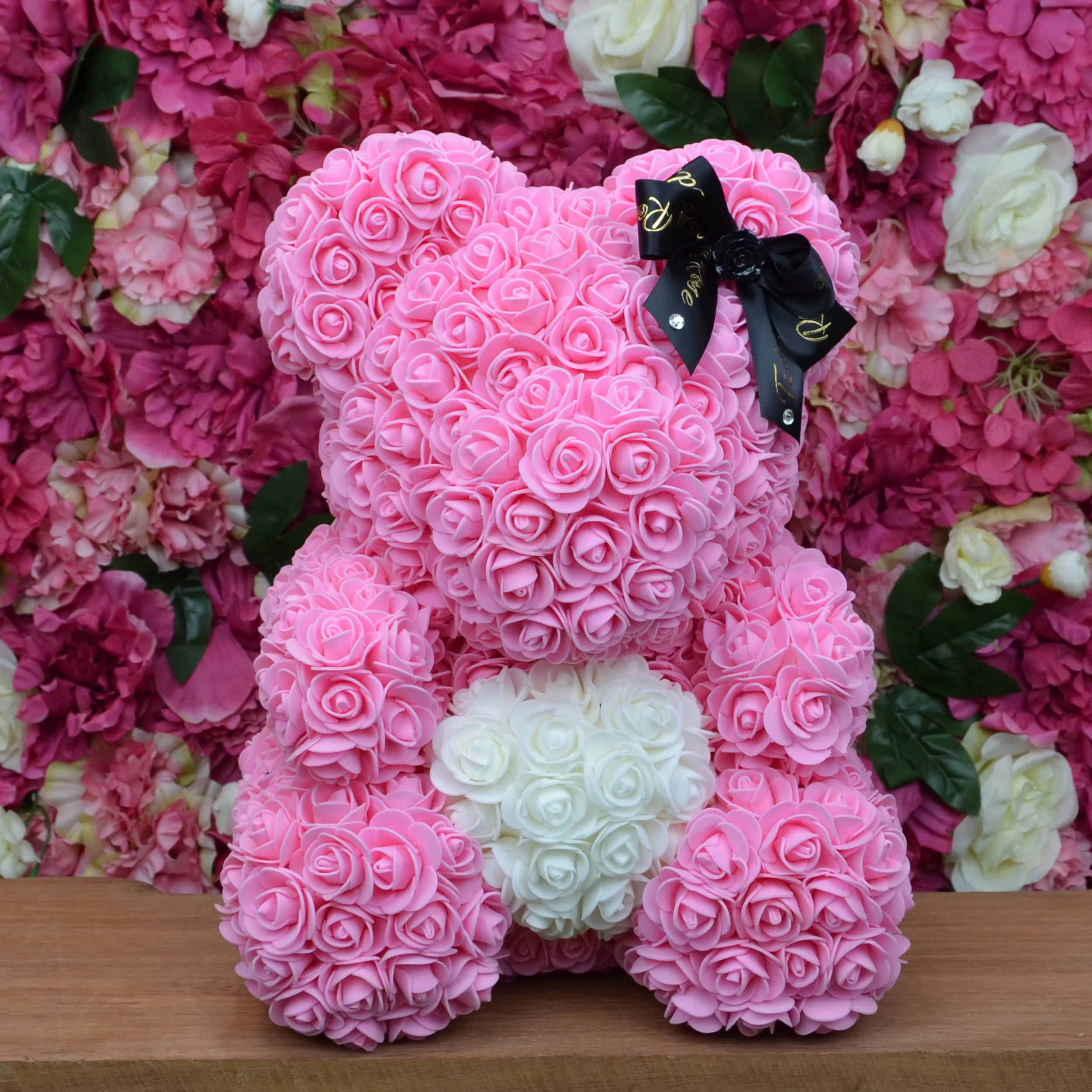 Heart Teddy Rose - Pink