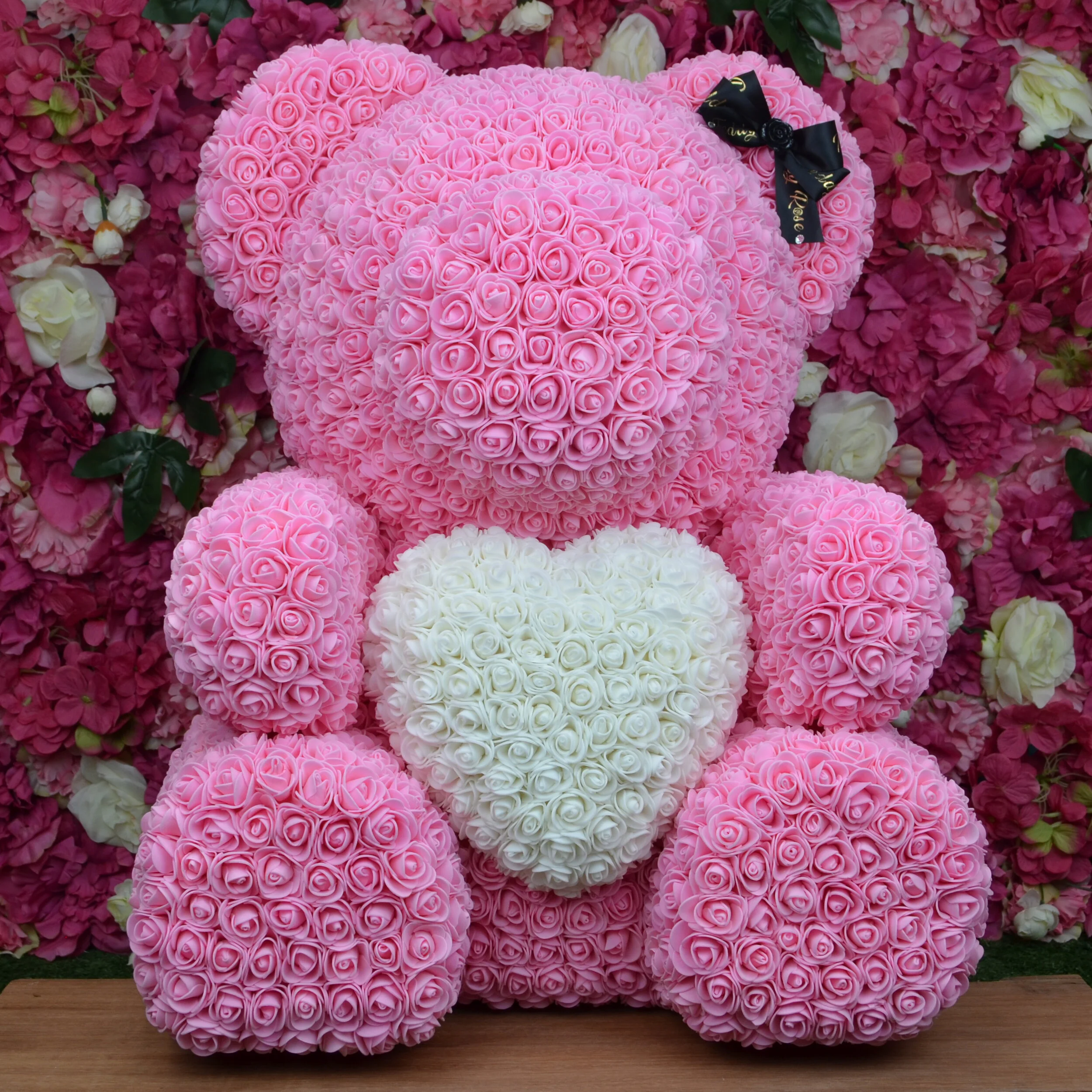 Large/Heart Teddy Rose - Pink