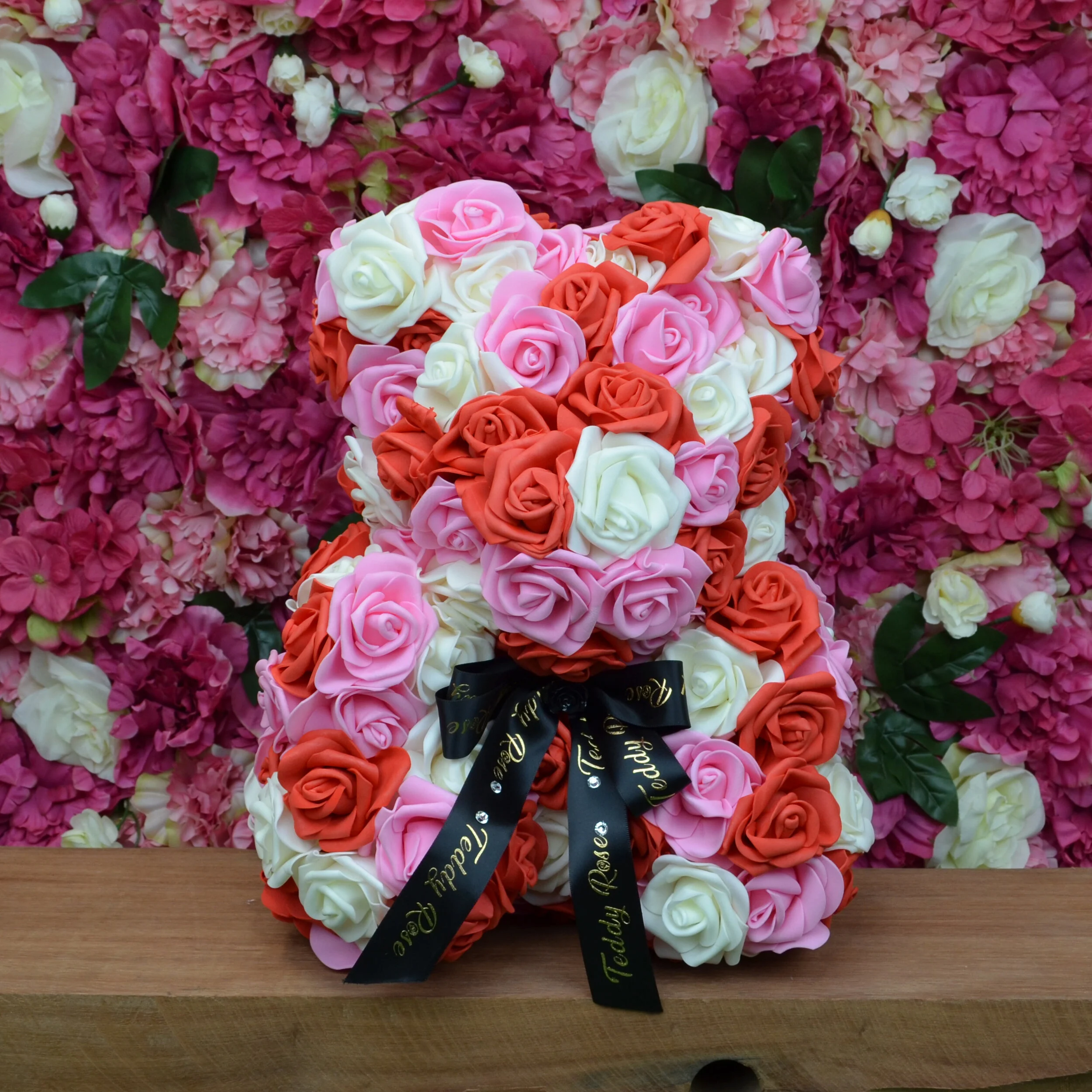 Large Rose Teddy - Pink Trio