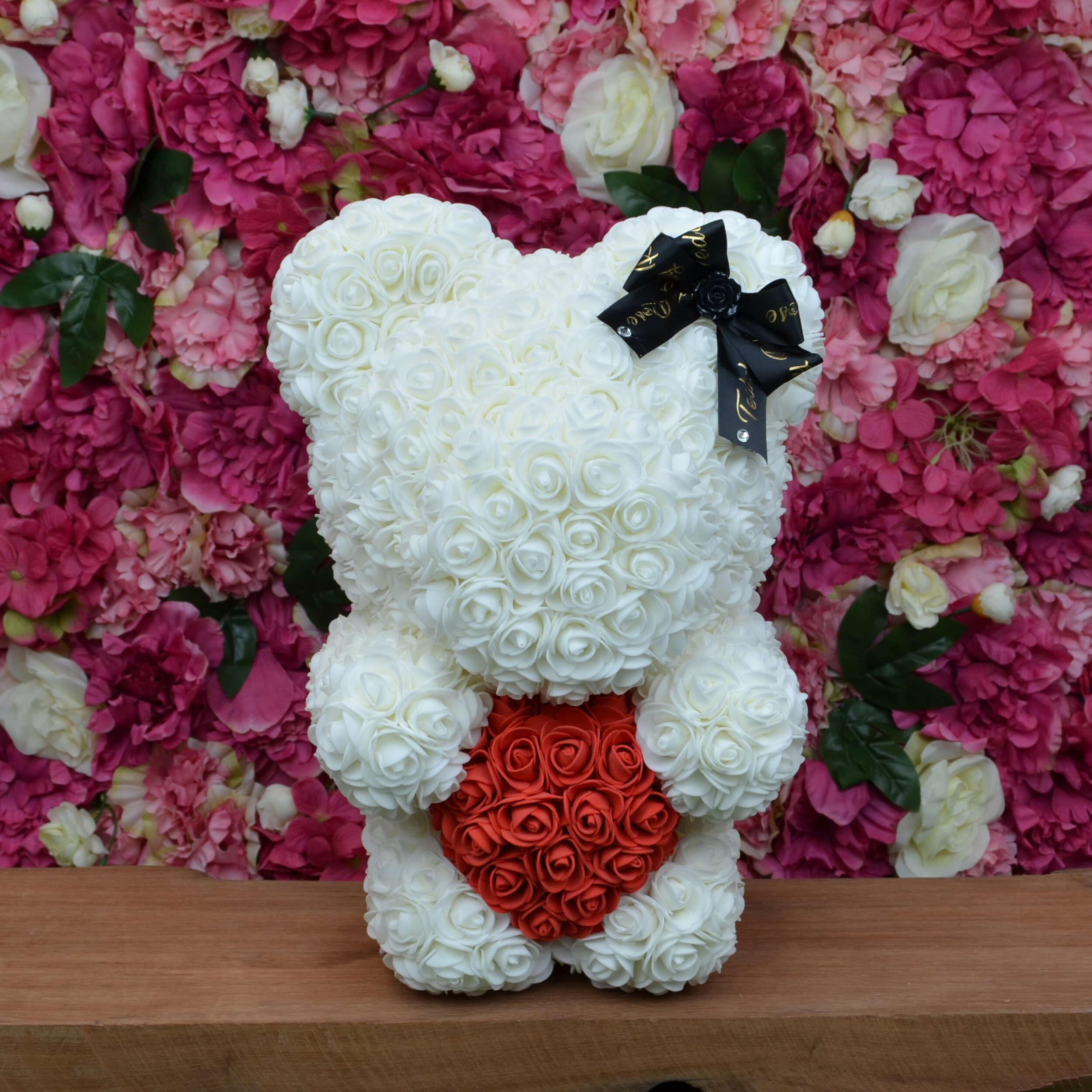 Standing Teddy Rose - White