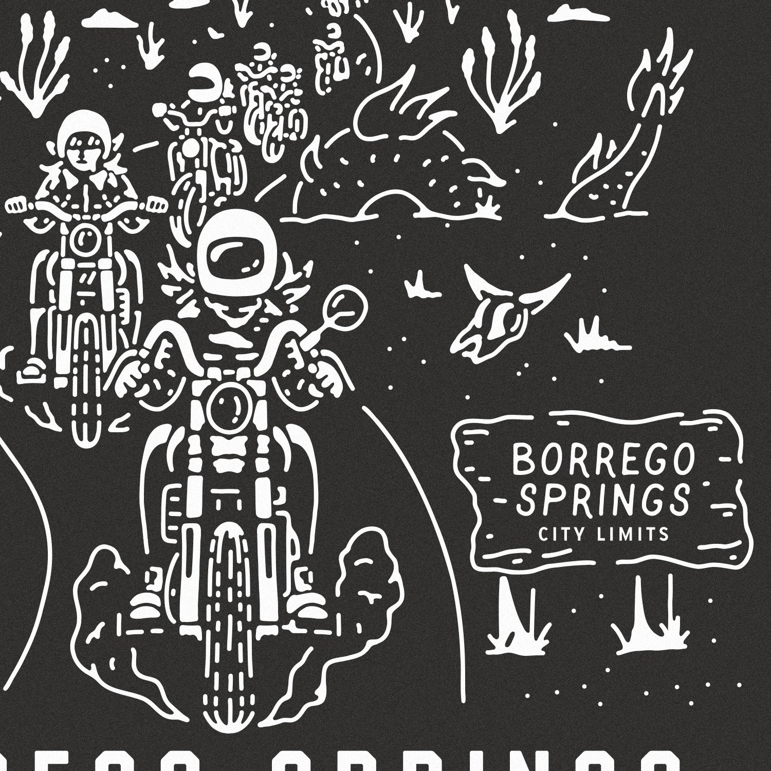  Borrego Springs, Babes Ride Out merch design detail by Cactus Country. 