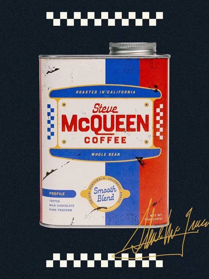 Steve McQueen Coffee is a tribute to the rebel spirit, crafted for those who chase freedom and carve their own path. Bold, authentic, timeless.

A little while back, we had the pleasure of working with Chase and Madi McQueen and the McQueen licensing