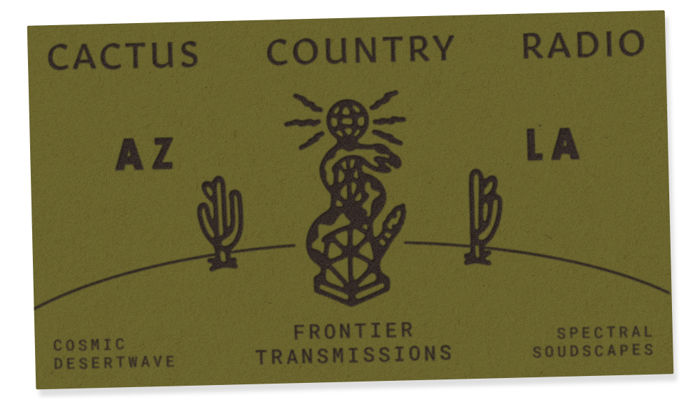Cactus Country Radio cosmic desertwave calling card mockup