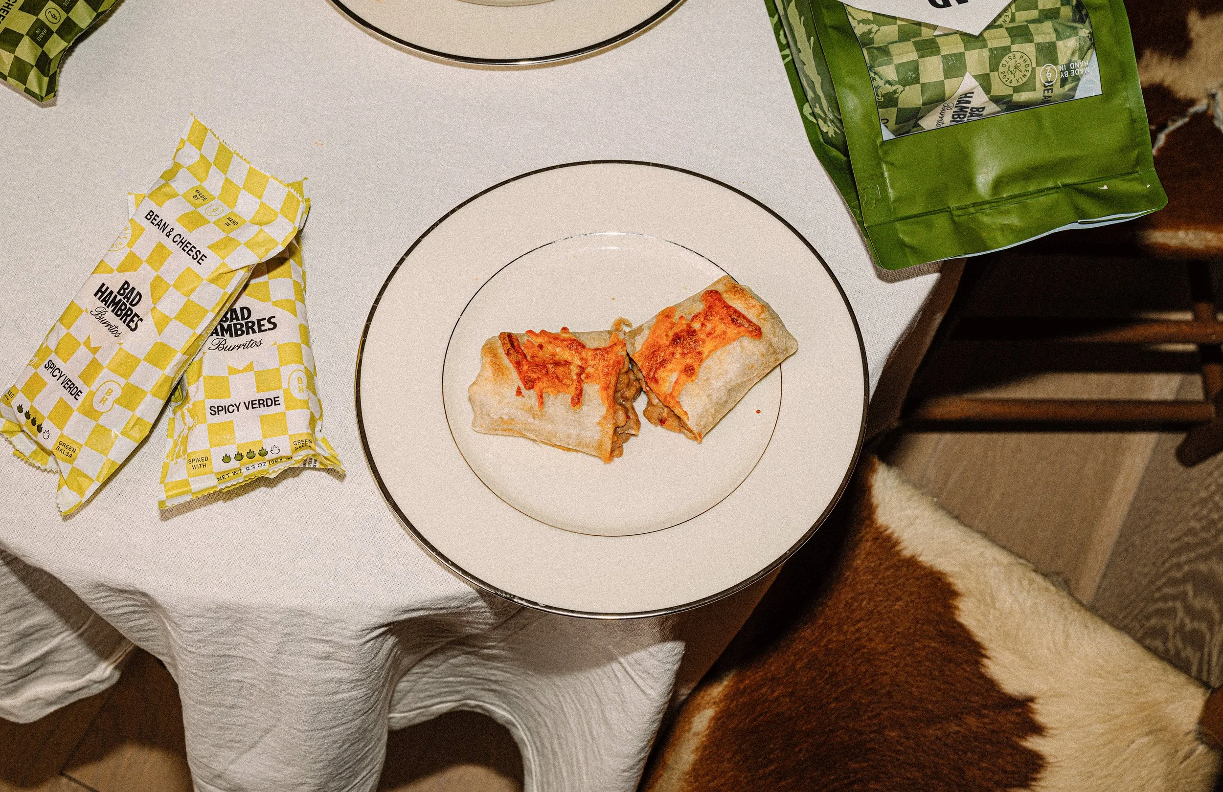 Verde burrito from Bad Hambres with custom branded packaging