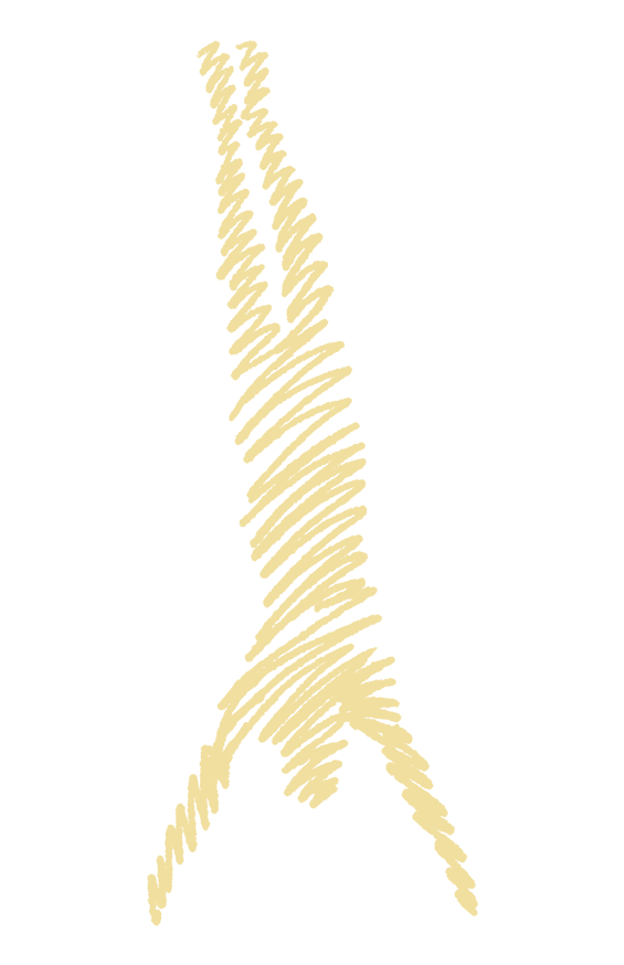 Scribble style diving figure graphic illustration for Splash House merch collection with arms pointing forward..