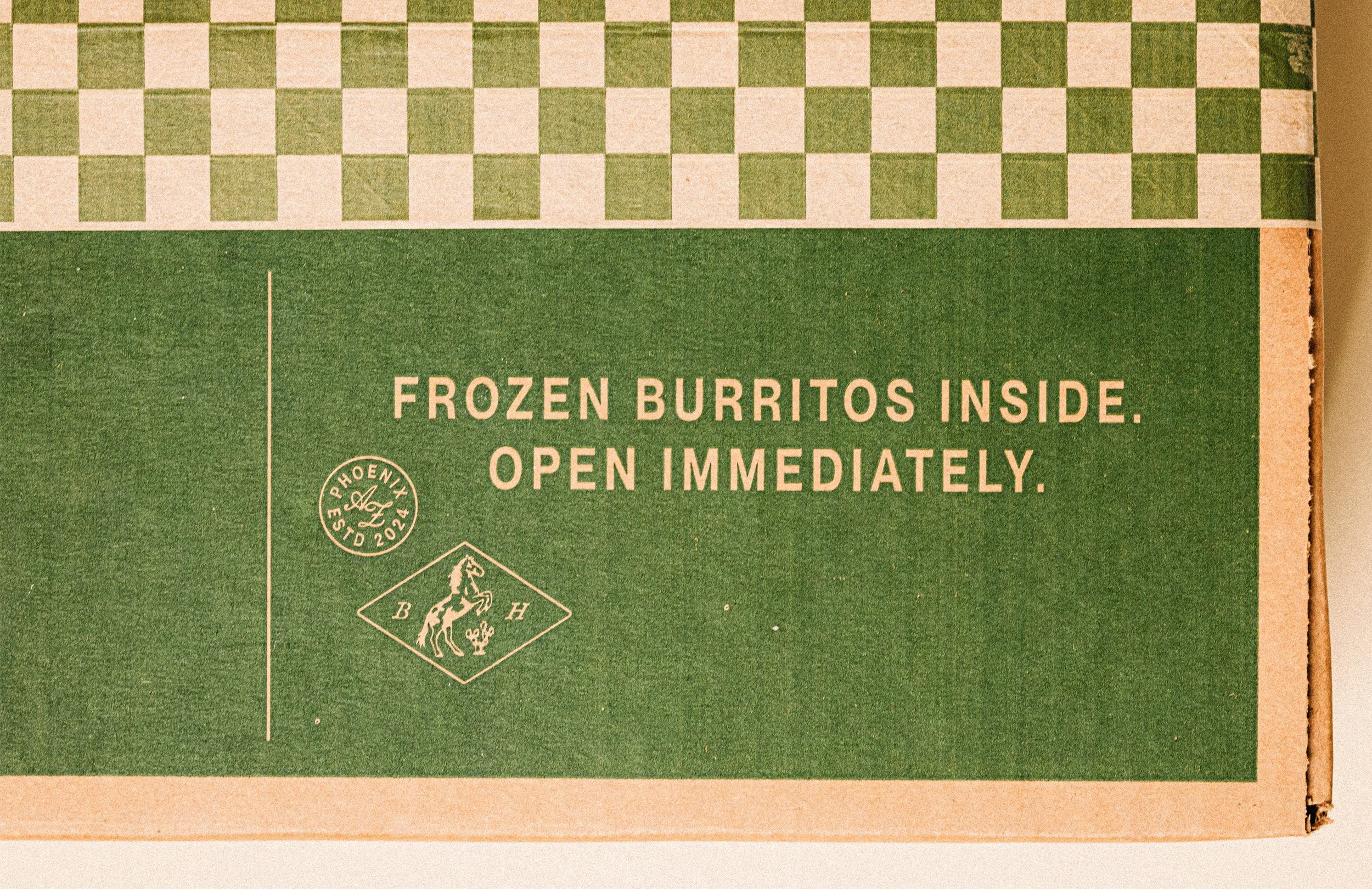 Bad Hambres custom mailer box design with brand-forward messaging