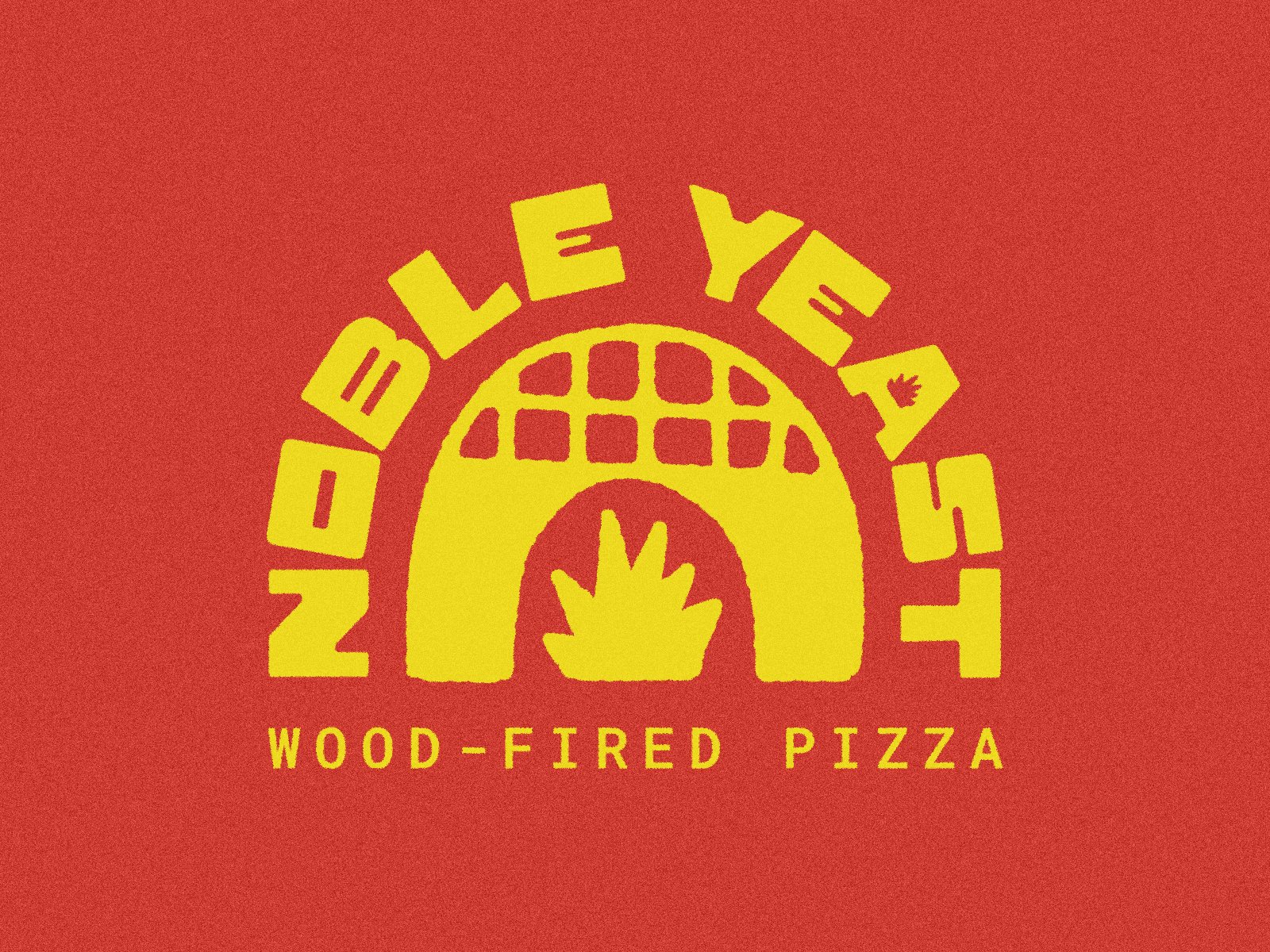 Noble Yeast primary logo design featuring hand-drawn wood-fired oven