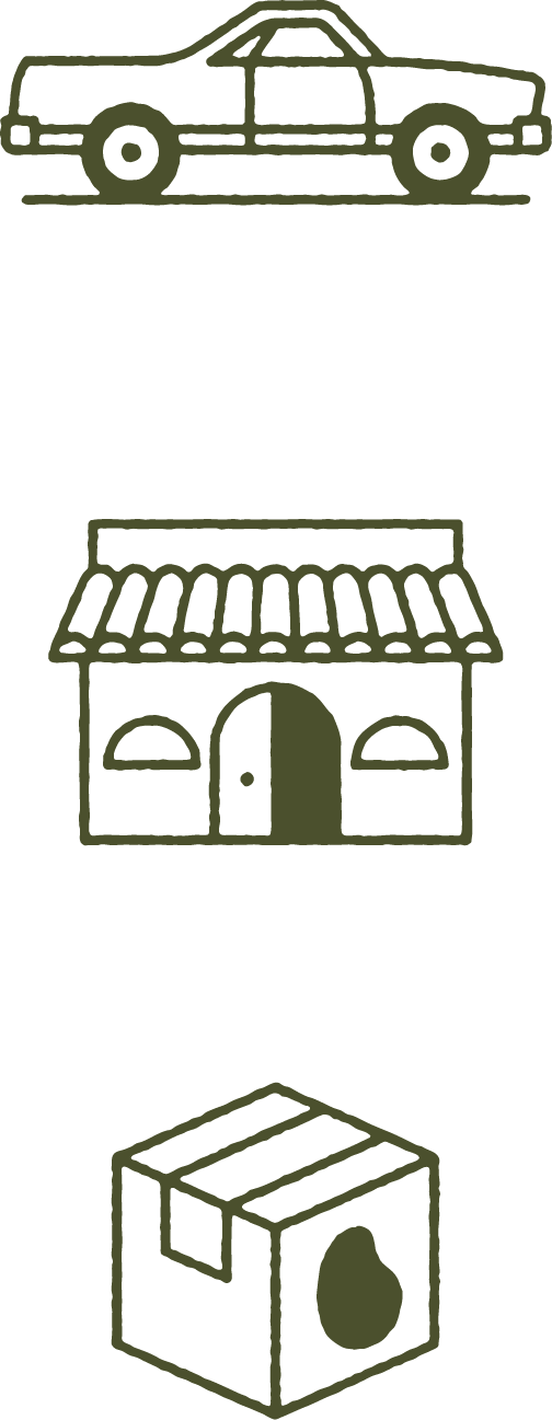 Branded delivery icon set design for Bad Hambres website and packaging design