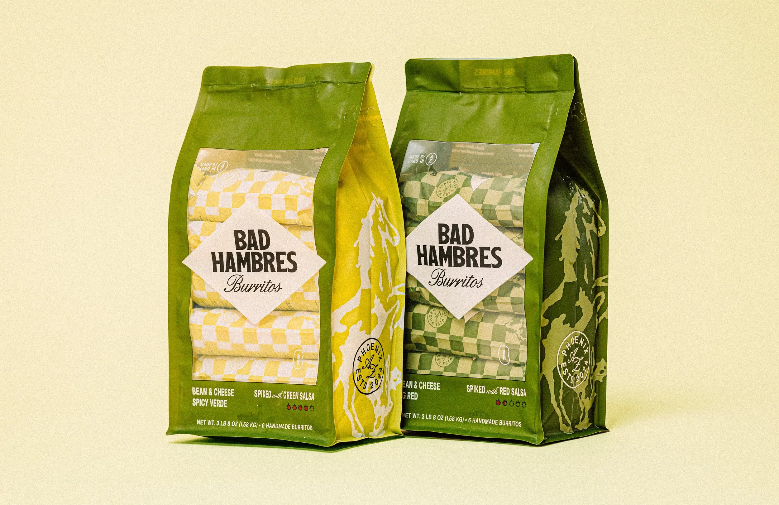 Bad Hambres 6-pack burrito holder with custom packaging design