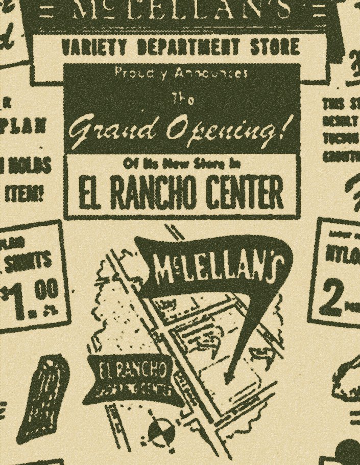 Vintage ad for Mirmatone's original location with retro map design and layout