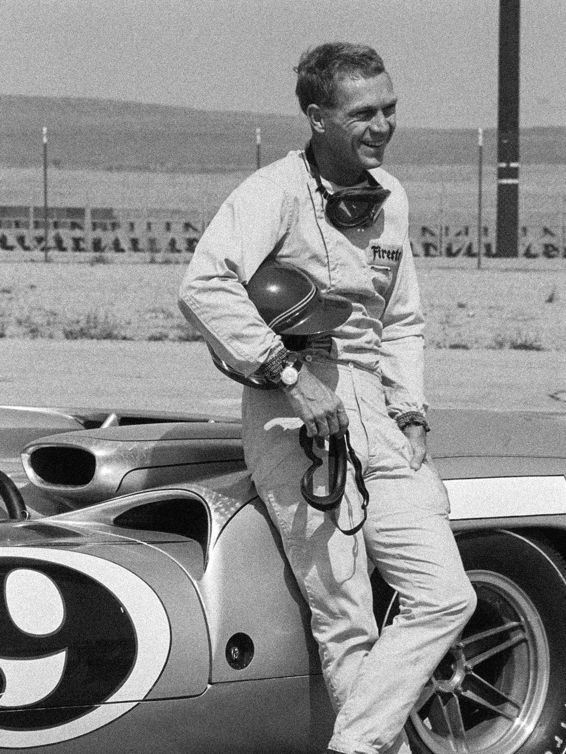 Steve McQueen Coffee brand identity design with logo overlay on archival portrait