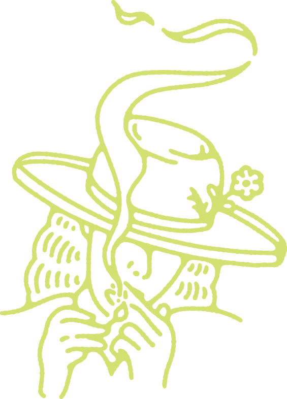 Rawhide western desert display font smoking cowgirl illustration.