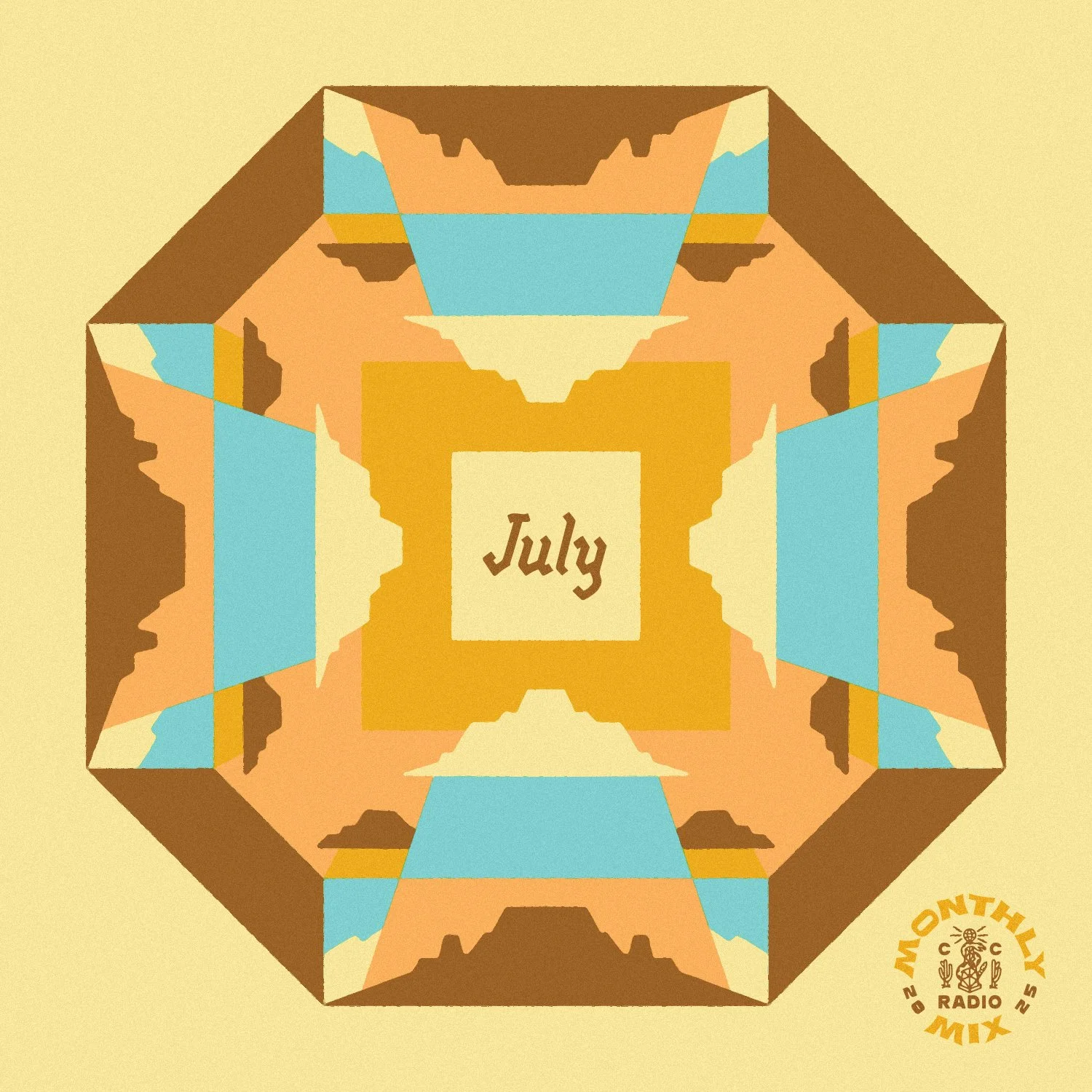 Cosmic desertwave playlist cover featuring a moonsoon storm over a southwestern desert landscape for July 2025 spectral soundscapes