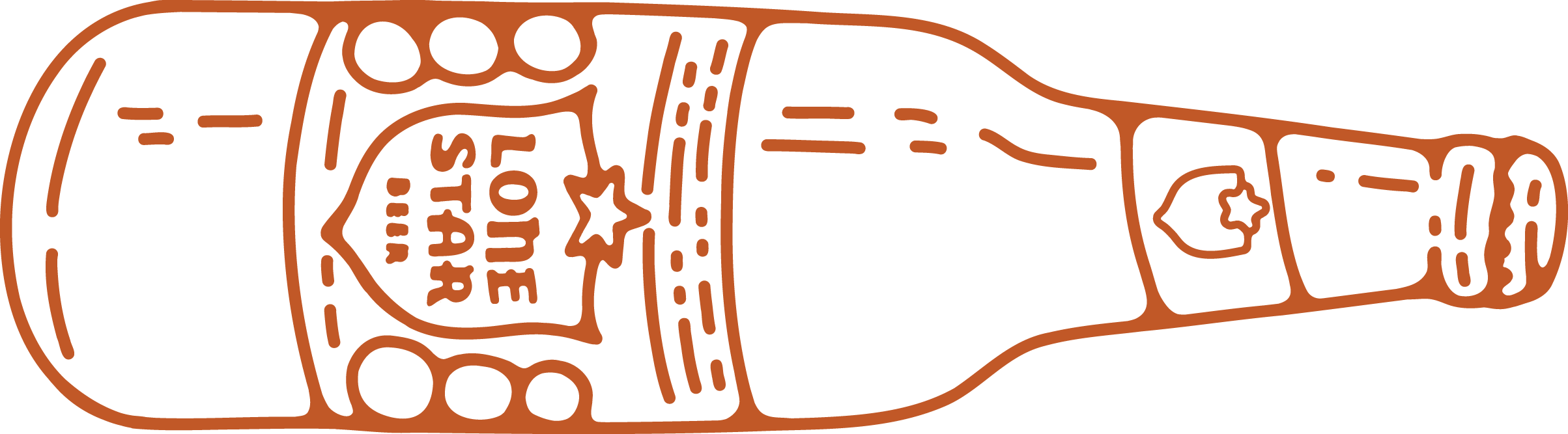 Lone Star Beer vintage bottle hand drawn illustration design detail