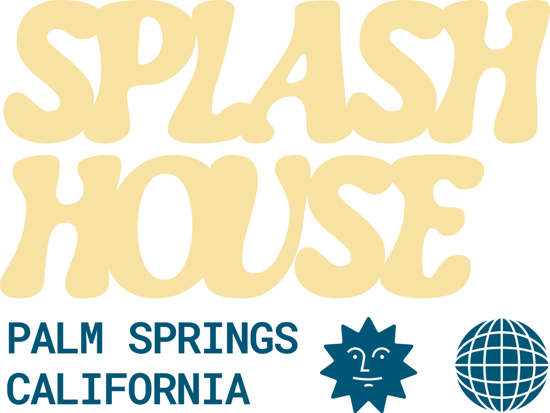 Splash House disco ball sun logo lockup graphic for Splash House merch collection.