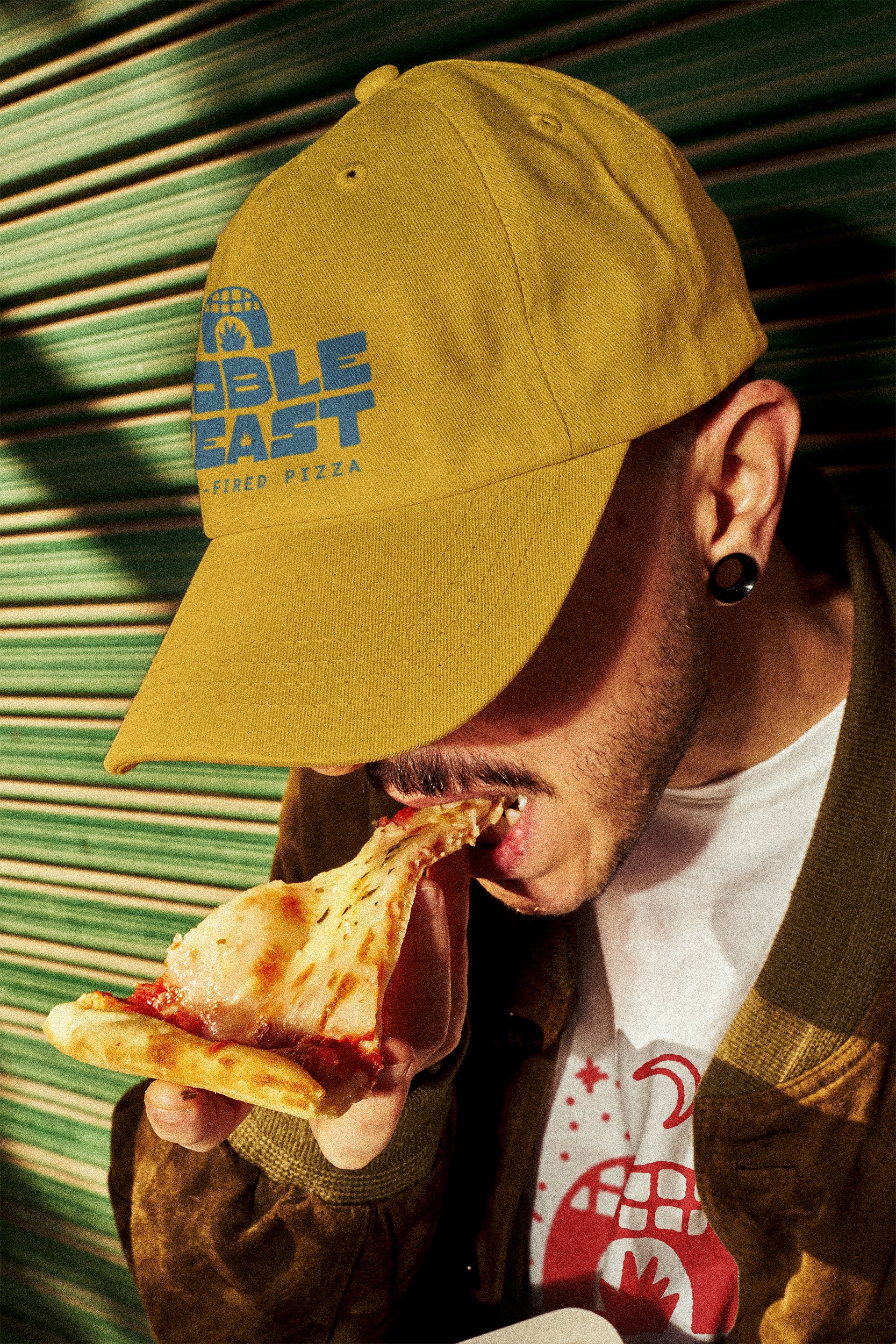 Custom apparel design for Noble Yeast featuring wood-fired oven graphic