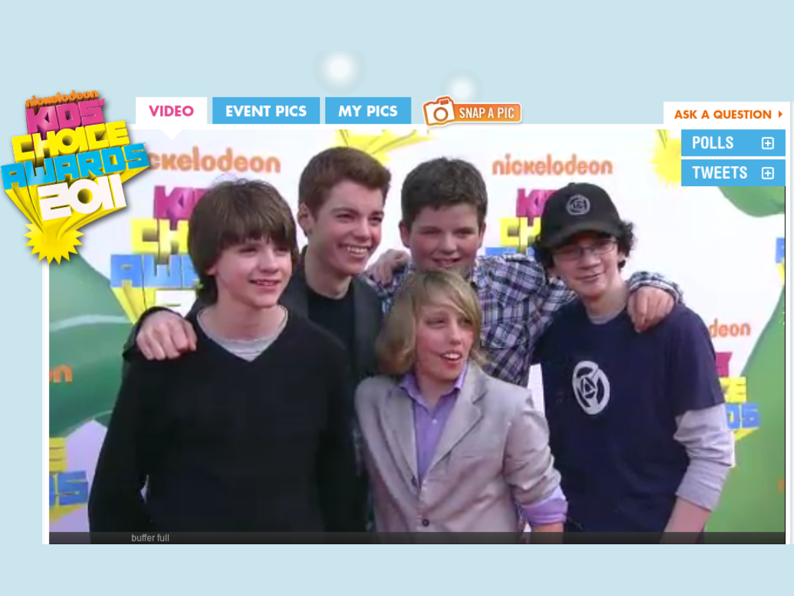 Super 8 boys at the 2011 Kids Choice Awards