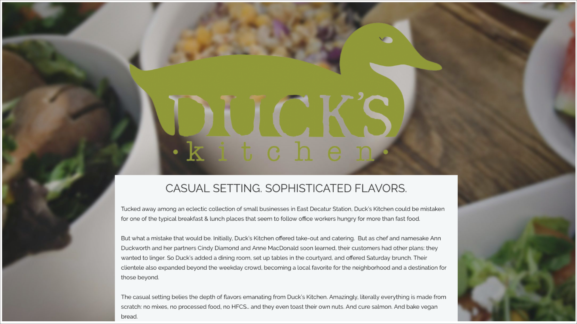 RESTAURANT: DUCK’S KITCHEN