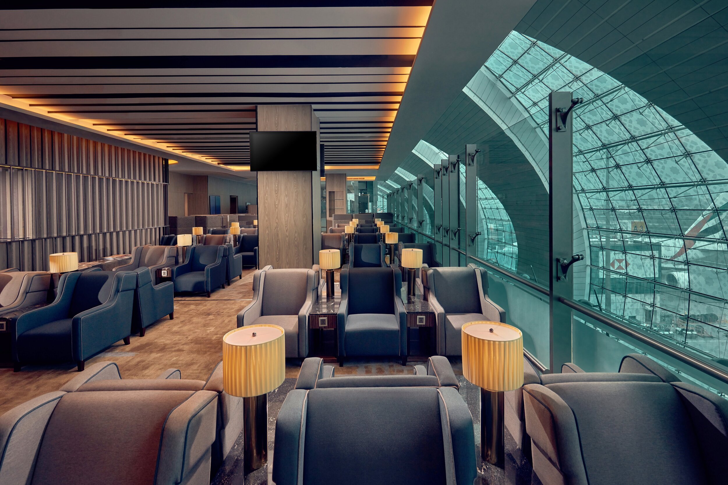 Plaza Premium Lounge Dubai offering global travellers with apron view.jpg