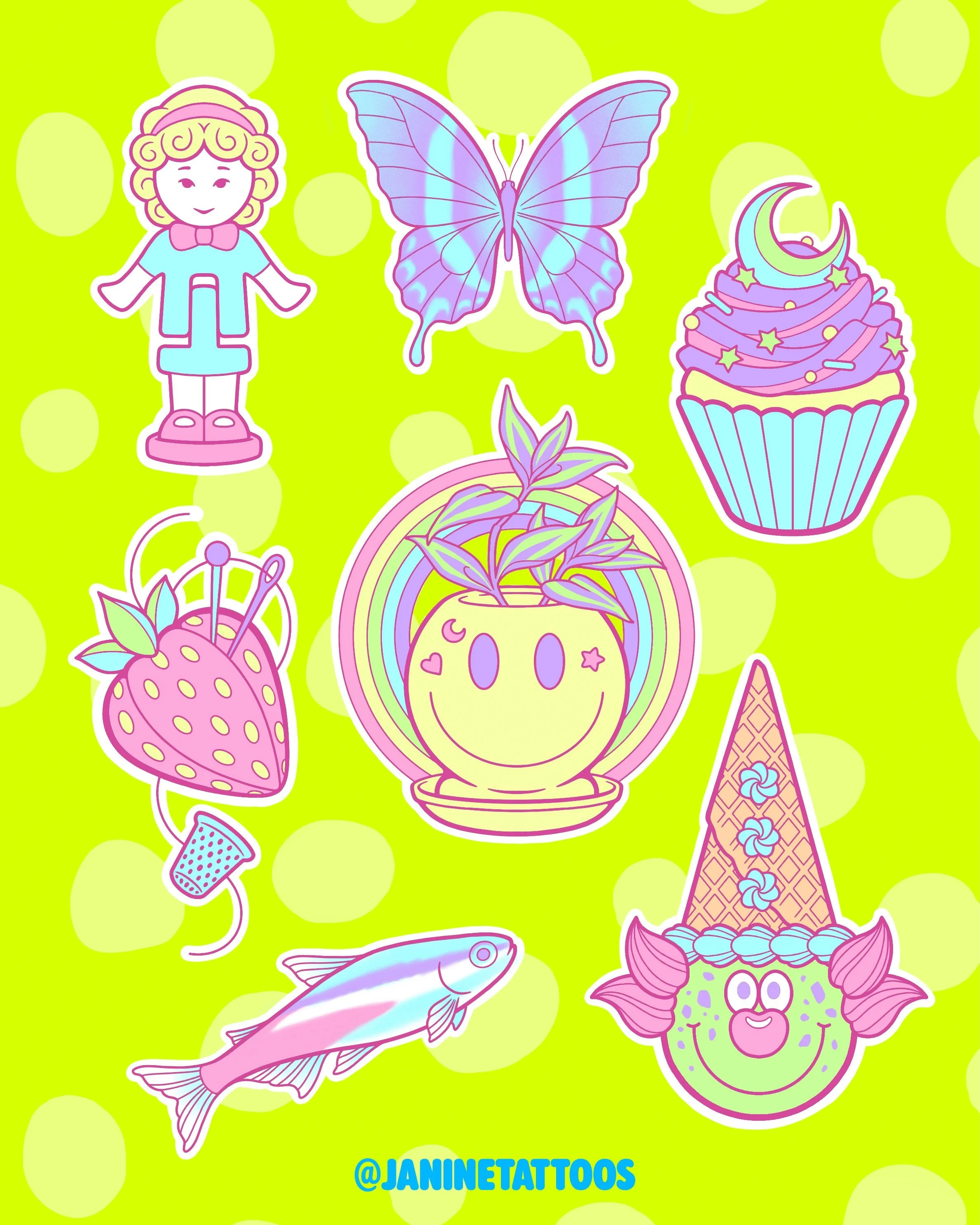 I decided to try one of those monthly drawing challenges to pull myself out of a creative slump and drum up some new flash 🫣 Here&rsquo;s Day 1-7!

All of these designs can be made available as-is or expanded upon (regular hourly rate applies, no re