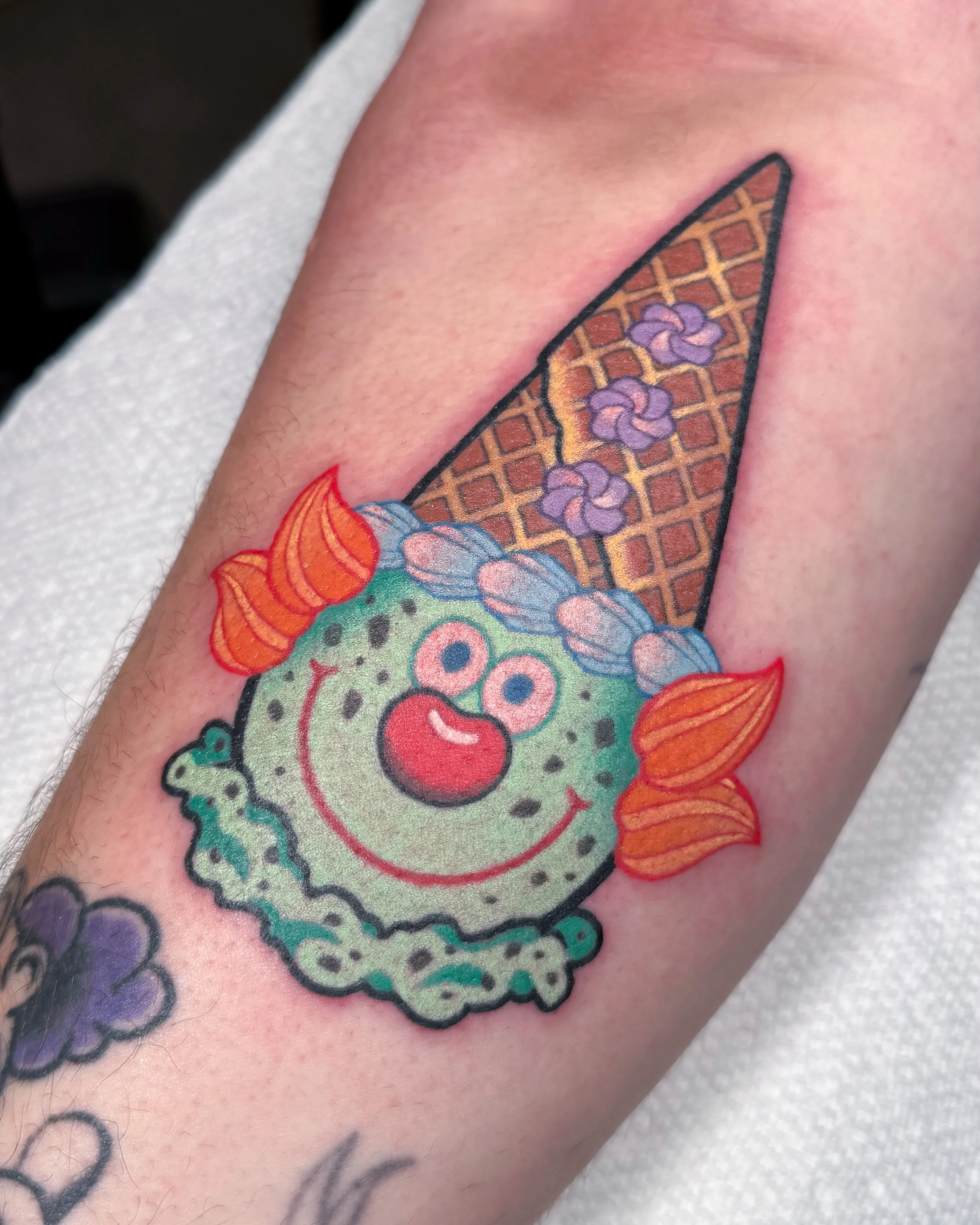 A clown cone for clown enthusiast, Luke! 🤡 from the first round of drawings from a Sept drawing challenge&mdash;which I am way behind on now 😬 Thanks so much for snagging this one on such short notice, Luke!! His little chocolate chip freckles are 