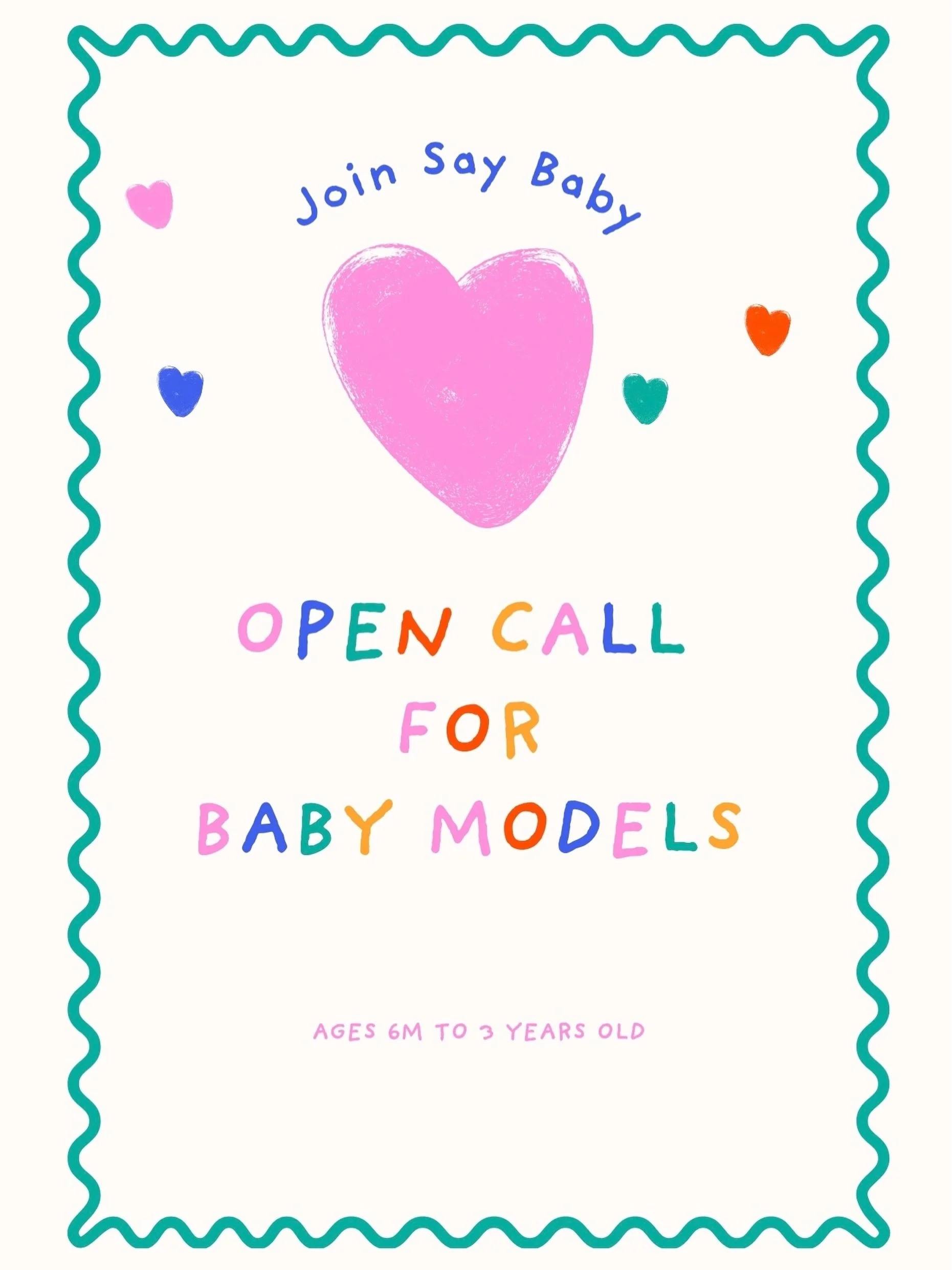 🖤CLOSED🖤
🩵🩷💚🧡💙 세이베이비 아기 모델 모집 🩵🩷💚🧡💙

Say Baby와 함께할 사랑스러운 아기 모델을 모집합니다!👶🏼
현재 모집 중인 컨셉은
🎂 생일 촬영 🤍 클래식 컨셉 프로필촬영

모집 대상 👶 생후 6개월 ~ 3세

선정되신 분께는 ✨ 촬영 무료 제공 ✨ 전문 보정 디지털 사진 4컷 제공

촬영된 사진은 Say Baby의 홈페이지, SNS 및 홍보 콘텐츠에 사용될 수 있습니다.

지원 방법 ✨ @
