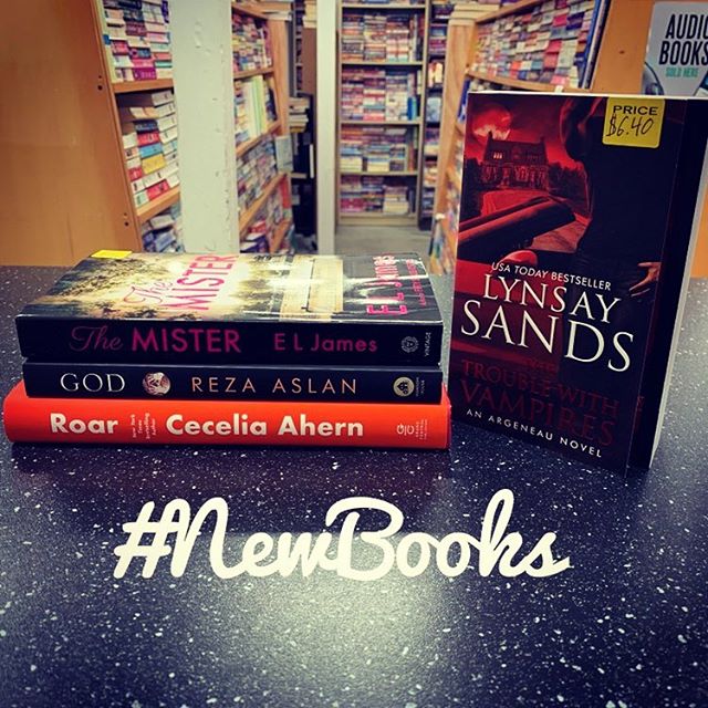SO MANY GREAT NEW BOOKS!!!! @lynsaysands newest #Argeneau book, #TheTroubleWithVampires; @official_ceceliaahern new novel #Roar; #RezaAslan's #God; and #ElJames newestm #Mister. A great week for #romancelandia! Come see us soon. #indiesloveromance #bookstagram #2019 books #indiebookstore #bookstore #mableton #Smyrna