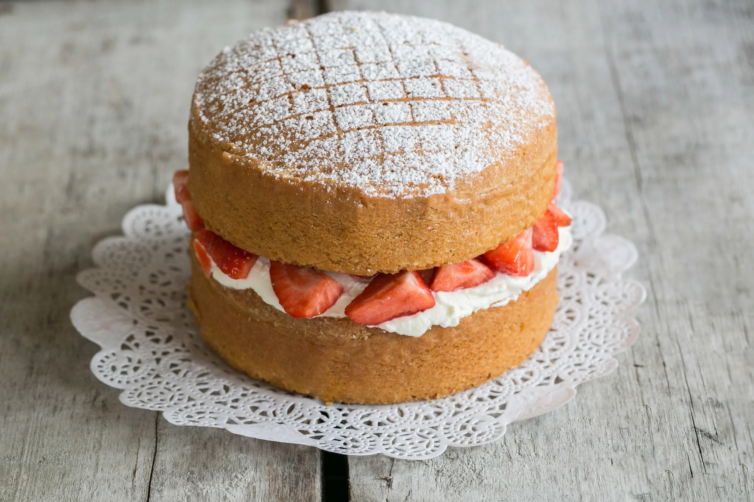  Victorian Sponge cake with cream and strawberries for Araba's Cafe, Lagos 