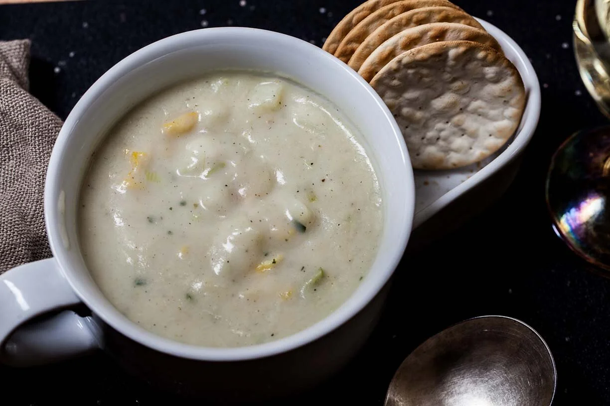  Smoked Haddock Chowder shot in London 