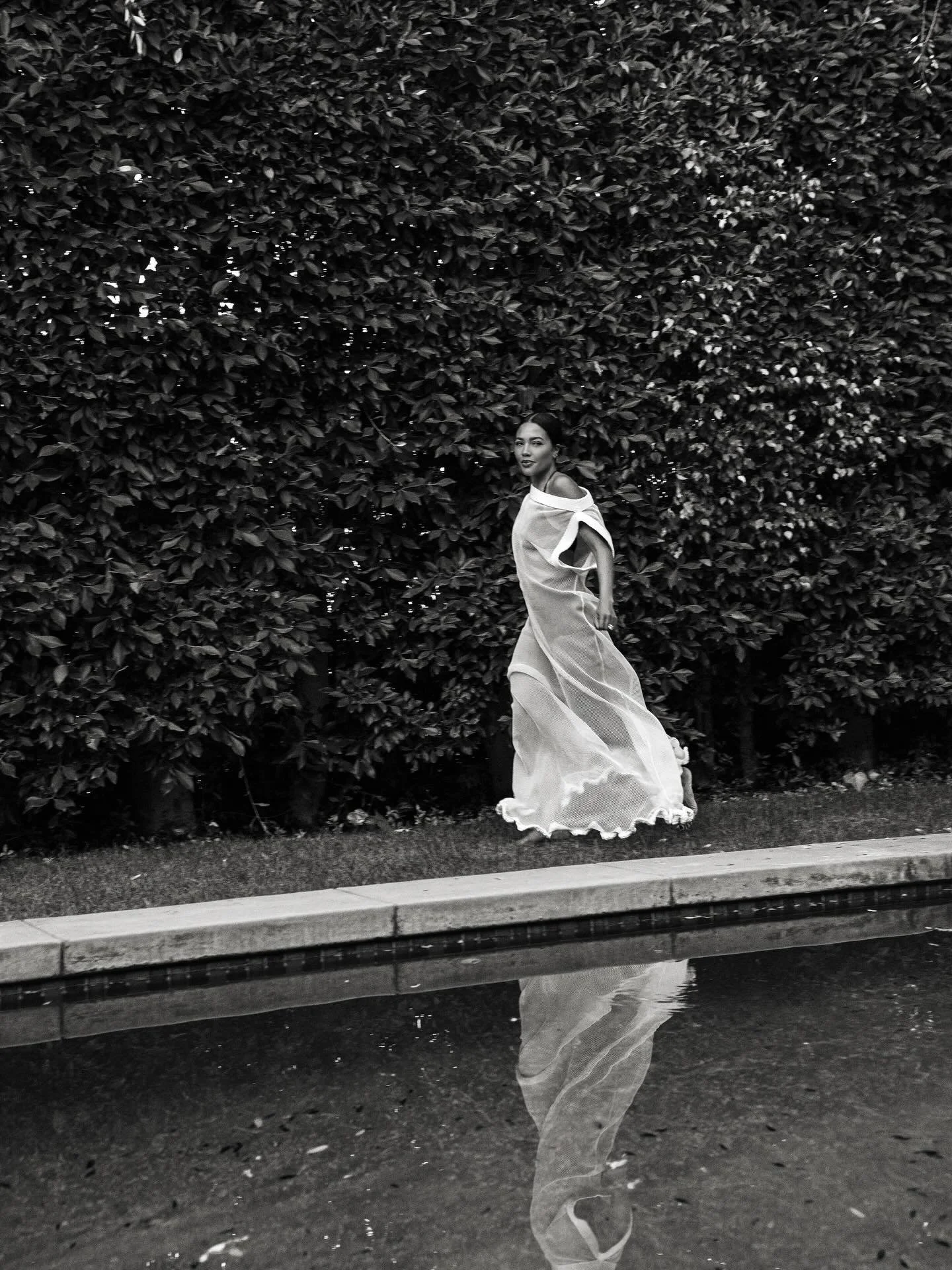 @emmagrede wearing our wave dress. Styled by @dionemdavis for @harpersbazaarnl