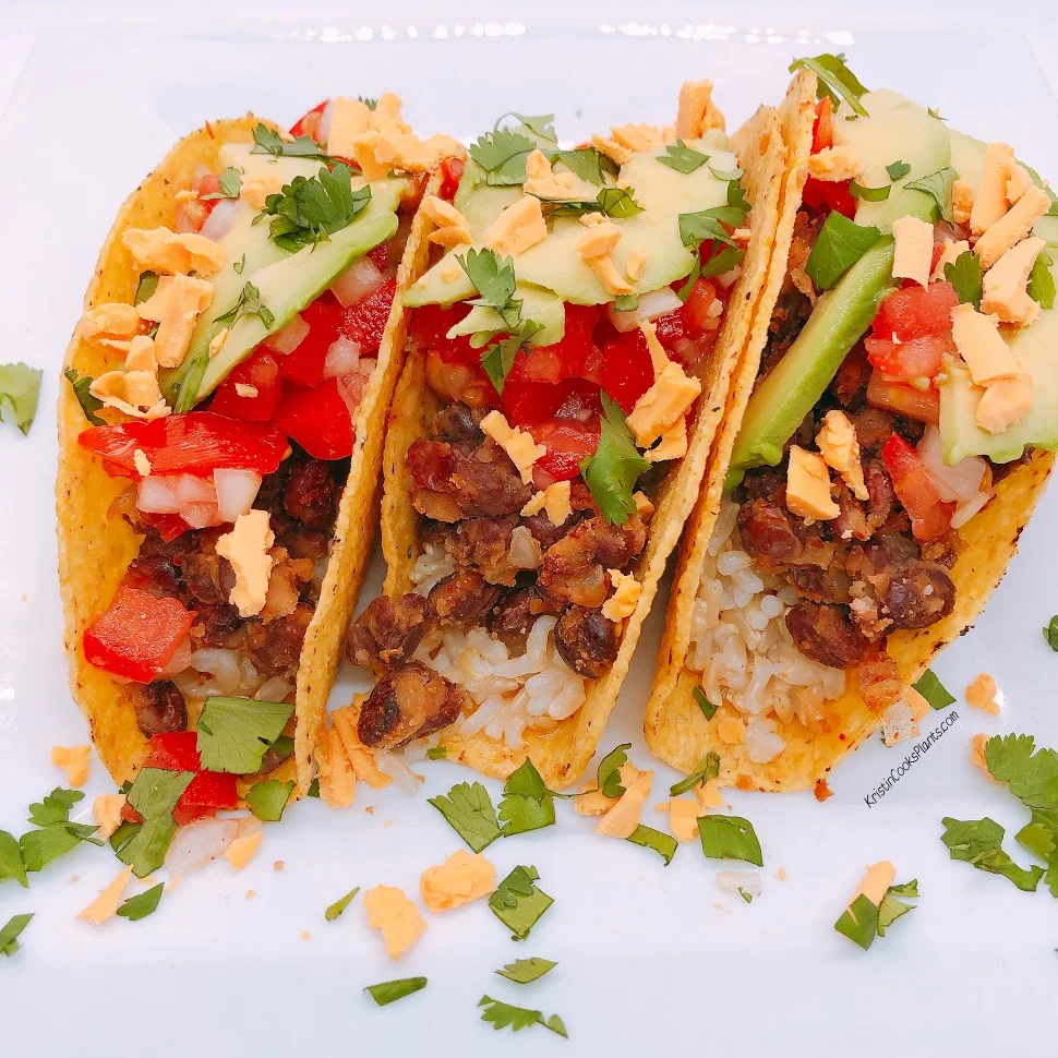 Black Bean and Rice Tacos With a Margarita — Kristin Cooks Plants